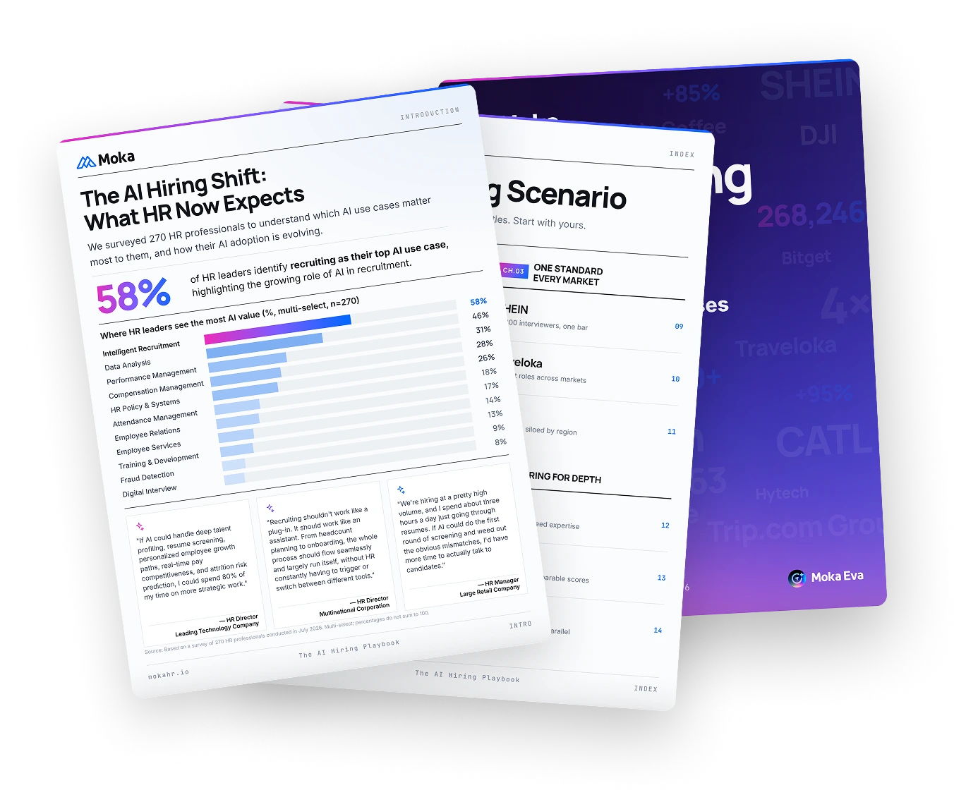 Content preview of the AI Hiring Playbook 2026 with global enterprise cases